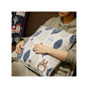 Maison Ghibli Cushion Big Totoro Blue & Green leaves 45x45 cm - My Neighbour Totoro | Furniture
