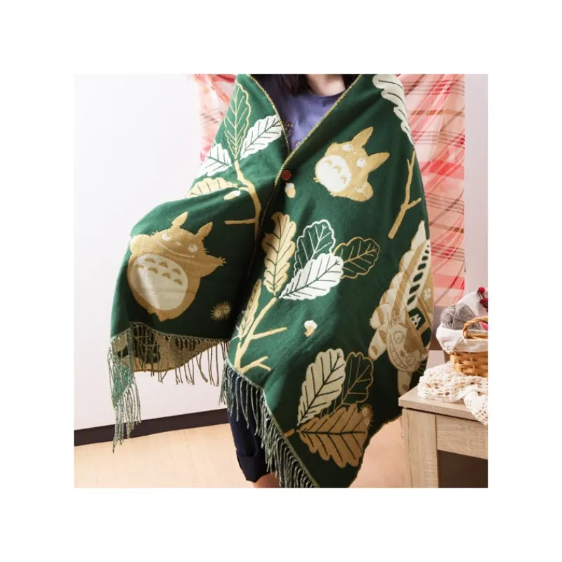 dark_green_stole_oak_leaves__my_neighbor_totoro_3.webp Maison Ghibli Dark Green Stole Oak leaves - My Neighbor Totoro | Outfits