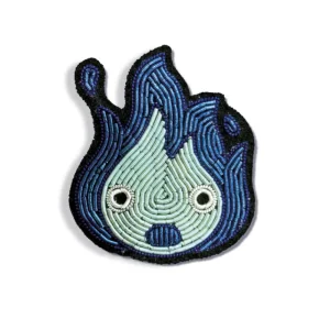Maison Ghibli Embroidered Jewel Brooch Blue Calcifer - Howl’s Moving Castle | Pins