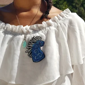 Maison Ghibli Embroidered Jewel Brooch Night Walker - Princess Mononoke | Pins