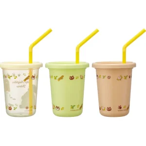 Maison Ghibli 3 Glasses with Straw Set - My Neighbor Totoro | Kitchenware
