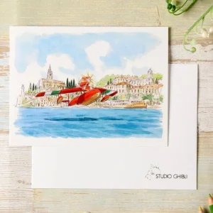 Maison Ghibli Watercolour Greeting cards 24 x 15,8 cm Seaplane - Porco Rosso | Postcards And Letter Papers